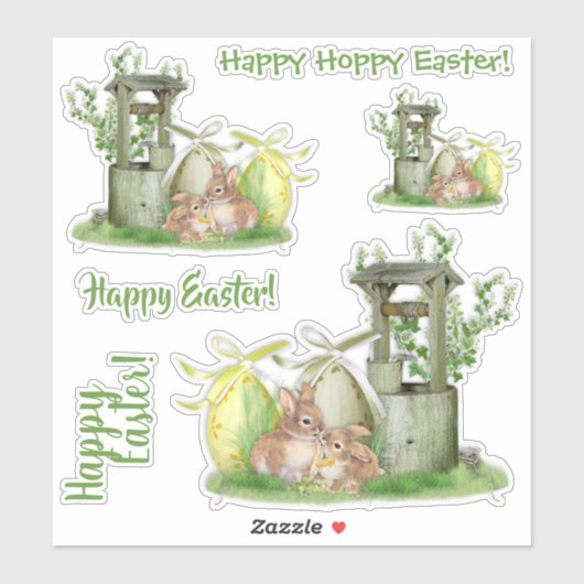Happy Pasen  paasbunny Sticker (Vel)