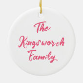 Happy Pasen pastel roze lente bloem boeket Keramisch Ornament (Achterkant)