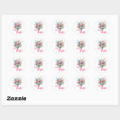 Happy Pasen pastel roze lente bloem boeket Ronde Sticker (Vel)