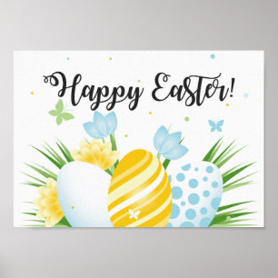 Happy Pasen poster - poster voor eitjes