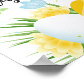 Happy Pasen poster - poster voor eitjes (Hoek)
