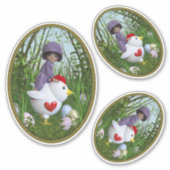 Happy Pasen - Riding op de kip Sticker (Voorkant)