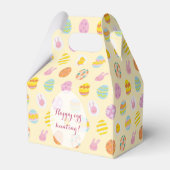 Happy Pasen Roze Bunny Tuin Ei Patroon Geel Bedankdoosjes (Achterkant)