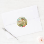 Happy Pasen Typografie  Angel Lamb Ronde Sticker (Envelop)