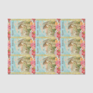 Happy Pasen Typografie  Angel Lamb Tissuepapier