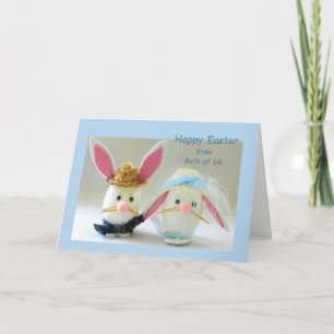 Happy Pasen uit ons Bunny Couple Feestdagen Kaart