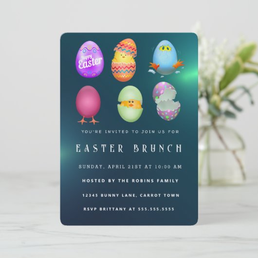 Happy Pasen Uitnodiging (Staand voorkant)