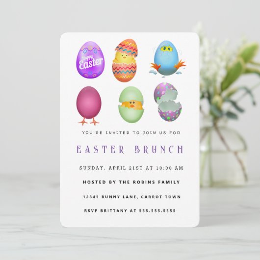 Happy Pasen Uitnodiging (Staand voorkant)