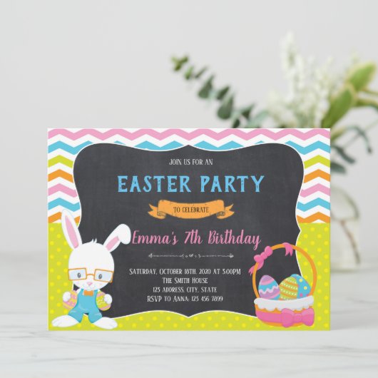 Happy Pasen Uitnodiging (Staand voorkant)