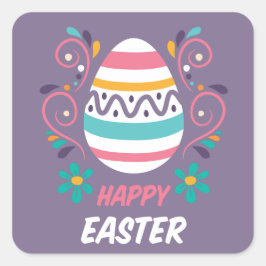 Happy Pasen Vierkante Sticker