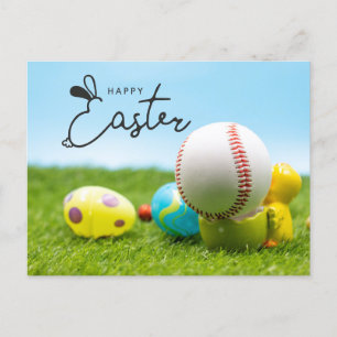 Happy Pasen voor honkbalspeler Feestdagenkaart