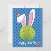 🐰 Happy Pasen voor Pickleballer, schattig blauw (Voorkant)