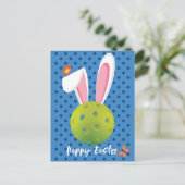 🐰 Happy Pasen voor Pickleballer, schattig Briefka Briefkaart (Staand voorkant)