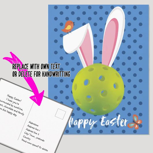 🐰 Happy Pasen voor Pickleballer, schattig Briefka Briefkaart