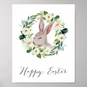 Happy Pasgebarenteken, paasdecoraties, Bunny Poster