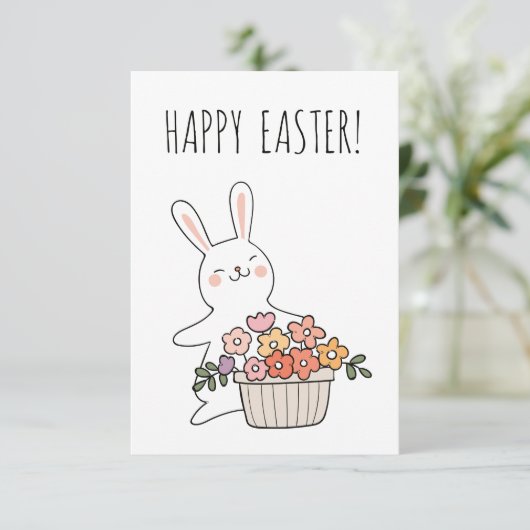 Happy Paskaart Bedankkaart (Staand voorkant)