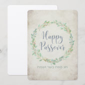 Happy Passover Chag Pesach Kasher veSameach Floral Bedankkaart (Voorkant / Achterkant)