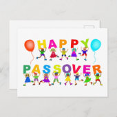 Happy Passover Cute Cartoon Diverse Kinder Tekst Briefkaart (Voorkant / Achterkant)