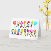 Happy Passover Cute Cartoon Diverse Kinder Tekst Kaart (Gele Bloem)