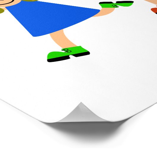 Happy Passover Cute Cartoon Diverse Kinder Tekst Poster (Hoek)