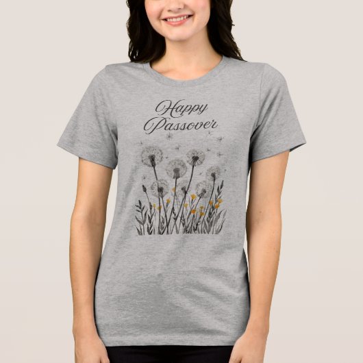 "Happy Passover" dandelion T-Shirt (Voorkant)