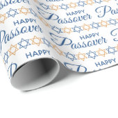 Happy Passover Elegant Blue Gold Star van David Cadeaupapier (Rol Hoek)