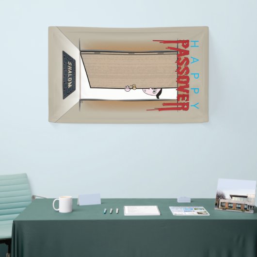 Happy Passover Exodus Cartoon Greeting Spandoek (Beurs)