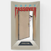 Happy Passover Exodus Cartoon Greeting Spandoek (Verticaal)