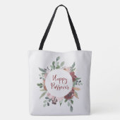 Happy Passover Floral Passover Art Tote Bag (Achterkant)