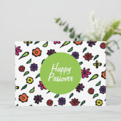 Happy Passover, Floral Passover Feestdagenkaart (Staand voorkant)