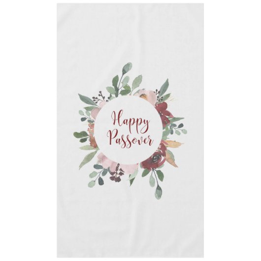 Happy Passover Floral Pesach Tafelkleed (Voorkant)