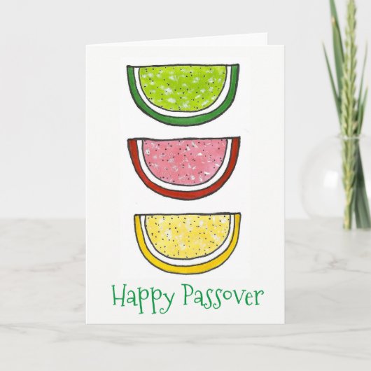 Happy Passover Fruit Slice Jellies Jelly Snoep Kaart (Voorkant)