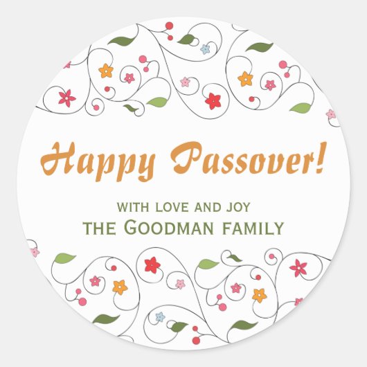 Happy Passover - GIF-label Ronde Sticker (Voorkant)