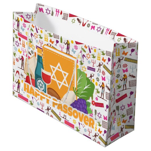 Happy Passover  Groot Cadeauzakje (Voorkant Gekanteld)