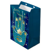 Happy Passover. Hamsa Lucky Symbol Medium Cadeauzakje (Achterkant Gekanteld)