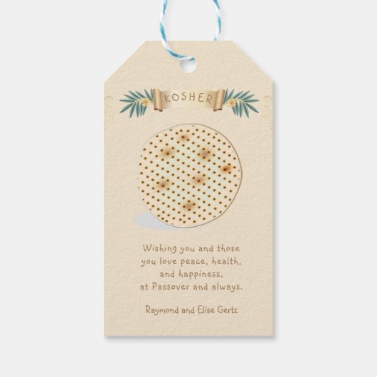 Happy Passover Holiday Kosher Pesach Seder Cadeaulabel (Achterkant)