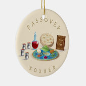 Happy Passover Holiday Kosher Pesach Seder Keramisch Ornament (Rechts)