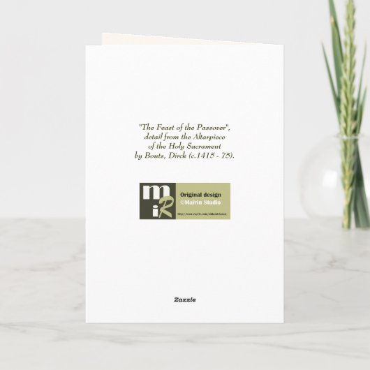 Happy Passover in Hebreeuws Fine Art Wenskaarten Kaart (Achterkant)