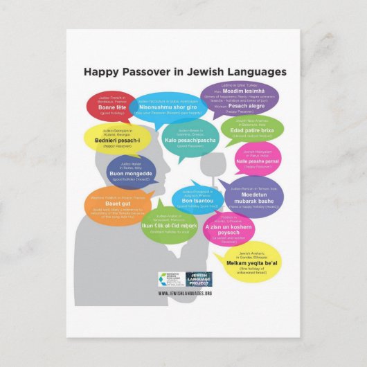 Happy Passover in Jewish languages Briefkaart (Voorkant)