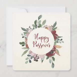 Happy Passover Jewish Holiday Floral Holiday Card Bedankkaart