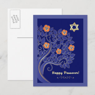 Happy Passover. Lentbloeiende boom Briefkaart
