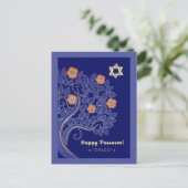 Happy Passover. Lentbloeiende boom Briefkaart (Staand voorkant)