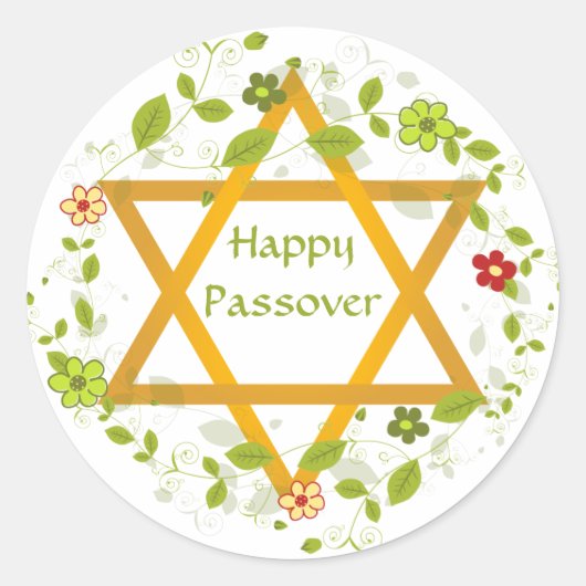 Happy Passover Magen David Sticker (Voorkant)
