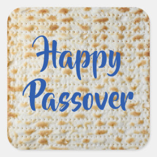 Happy Passover Matzah Vierkante Sticker