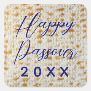 Happy Passover Matzo Vierkante Sticker