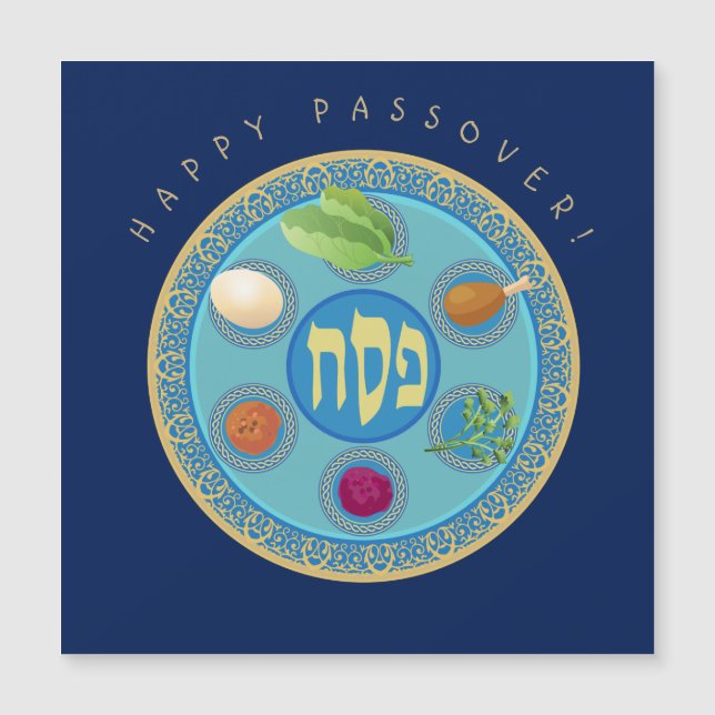 Happy Passover Night Party Pesach Seder Magnetic (Voorkant)
