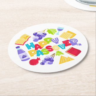 Happy Passover Paper Coaster Ronde Kartonnen Onderzetter