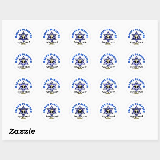 Happy Passover Ronde Sticker (Vel)