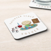 Happy Passover Seder Bord Kosher Pesach Bier Onderzetter (Linkerzijde)