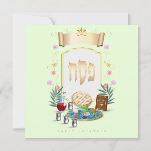 Happy Passover Spring Pesach Seder Feestdagenkaart (Voorkant)